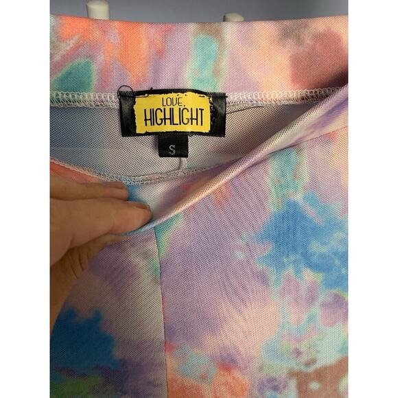 Love Highlight Rainbow Aquarela Spandex Pants See Through Bikini Cover Up Small - Picture 3 of 6